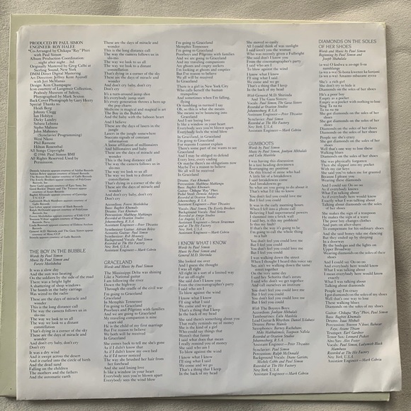 Paul Simon - Graceland 1986 Original Vinyl - Picture 3 of 4